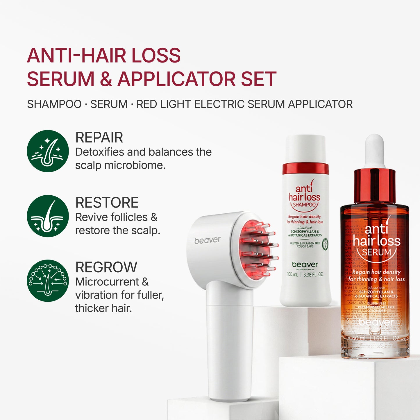 Hair Density Shampoo Serum Applicator Kit