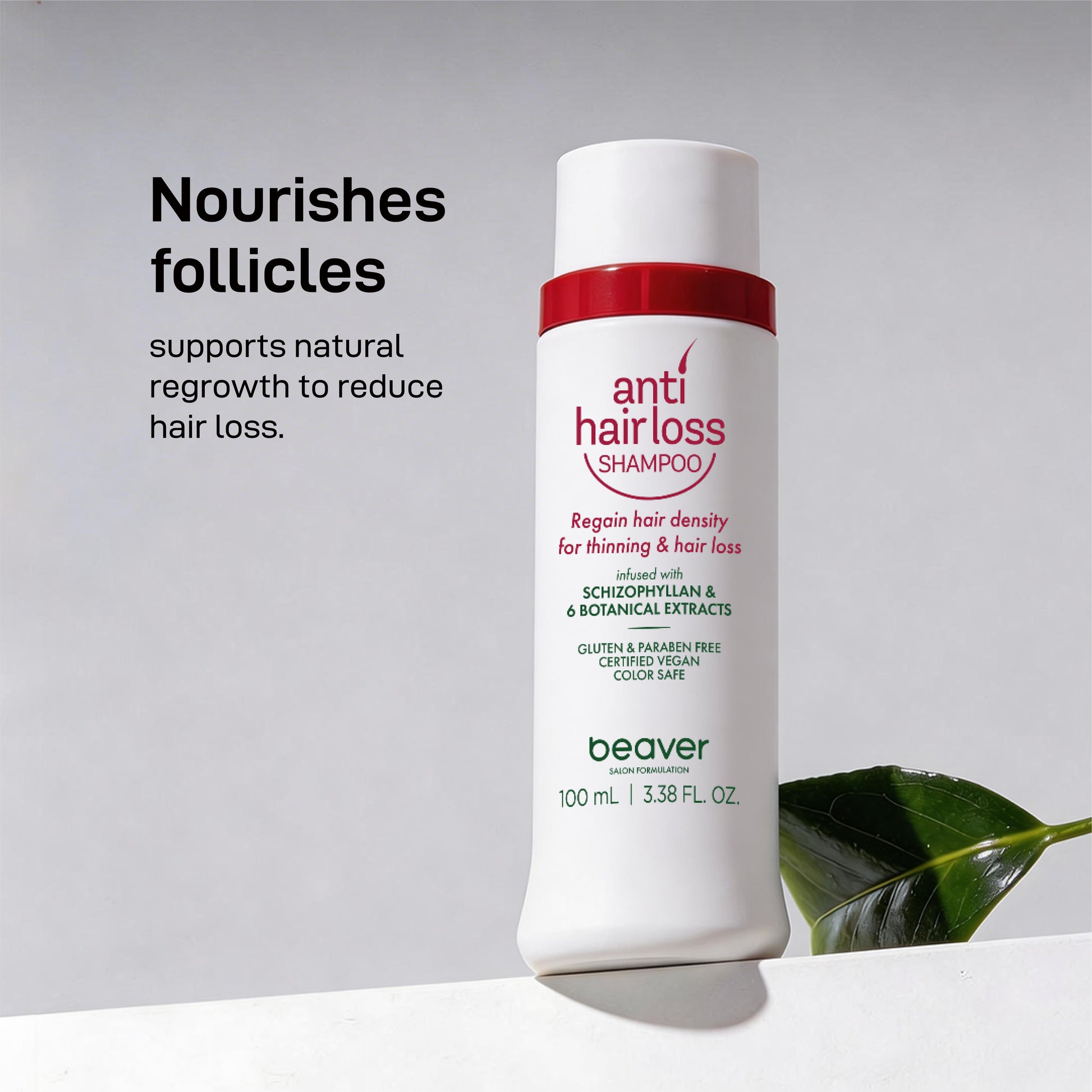 Clinically proven anti-hair loss shampoo (100ml). Micro-foam deep cleanses scalp, unclogs follicles & reduces oil. Boosts hair density +34%. Natural formula, safe for daily use.
