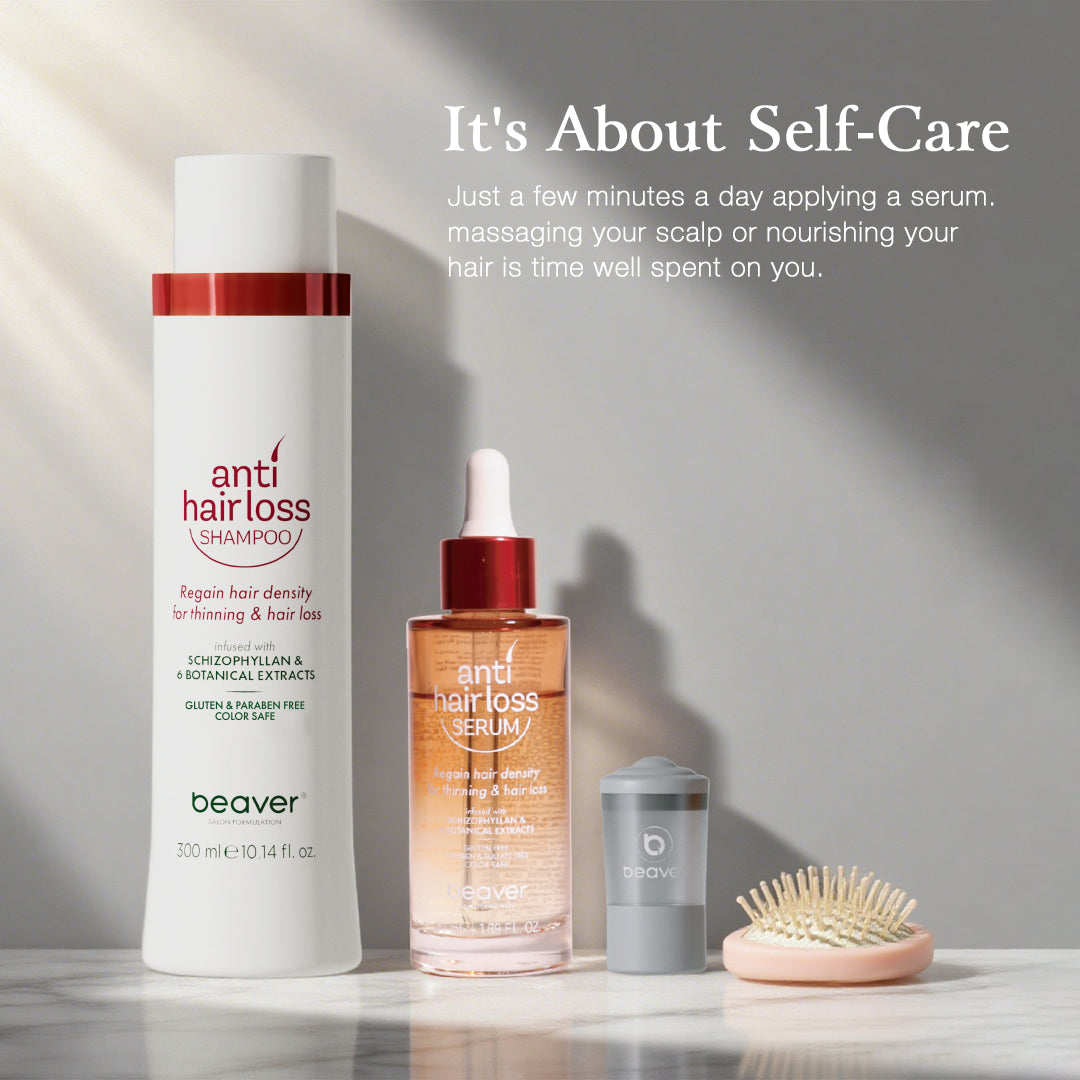 Reduce hair fall by 86.67% with Beaver's 50ml anti-hair loss serum. Powered by patented Schizophyllan & 6 herbs. Natural, safe for pregnancy. Shop now