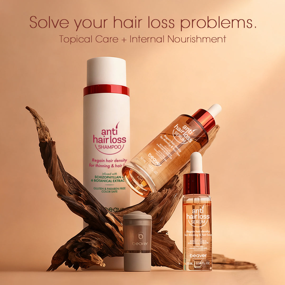 Boost hair density with the BEAVER Anti-Hair Loss Applicator. Ergonomic design for targeted serum application + gentle massage. Enhances absorption of Schizophyllan & 6 botanicals. Reduces frizz, stimulates follicles.